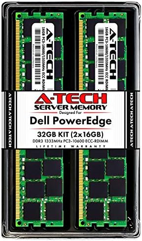 A-Tech 48GB זיכרון RAM עבור Dell PowerEdge T410, T610, T710 שרתי מגדל | DDR3 1333MHz ECC-RDIMM PC3-10600 2RX4 1.5V